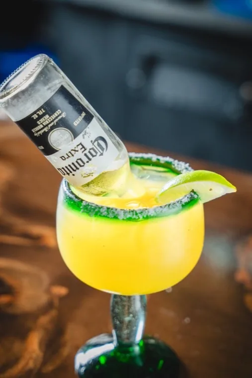 Margarona, a giant margarita topped with a Corona